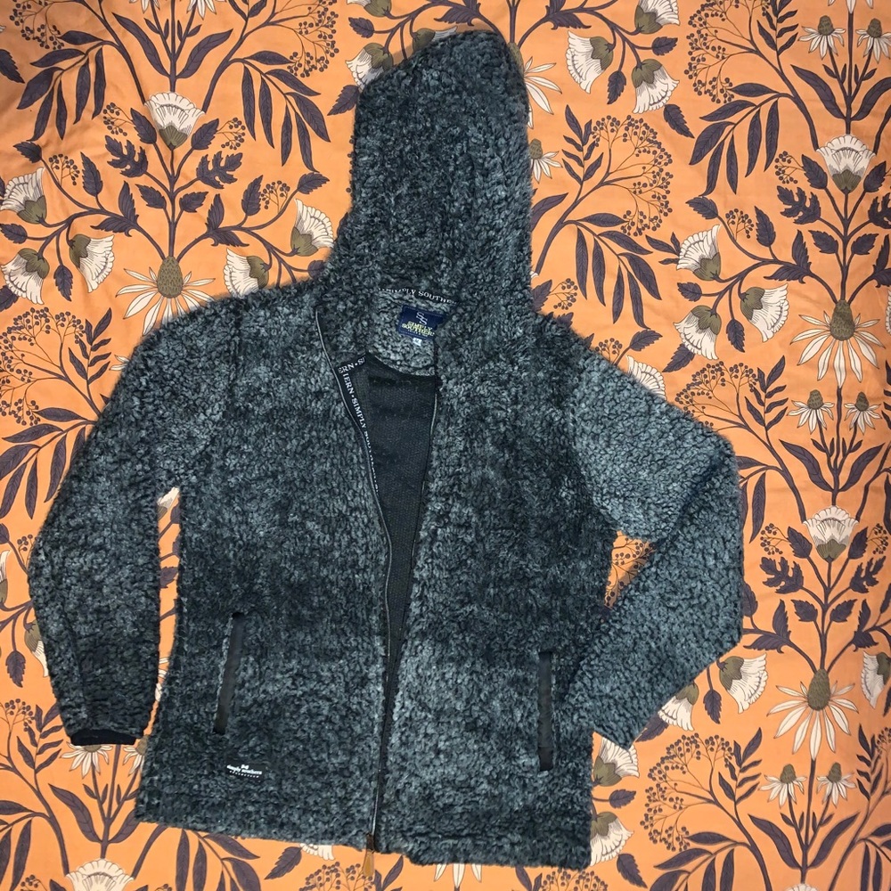 Simply Southern Black & White Sherpa Jacket Size M